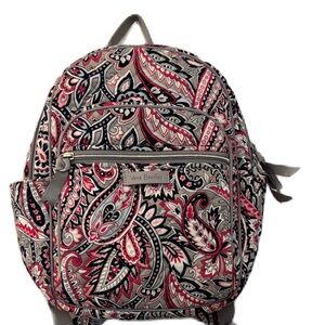 Vera Bradley Gramercy Pink and Gray Paisley Small Backpack